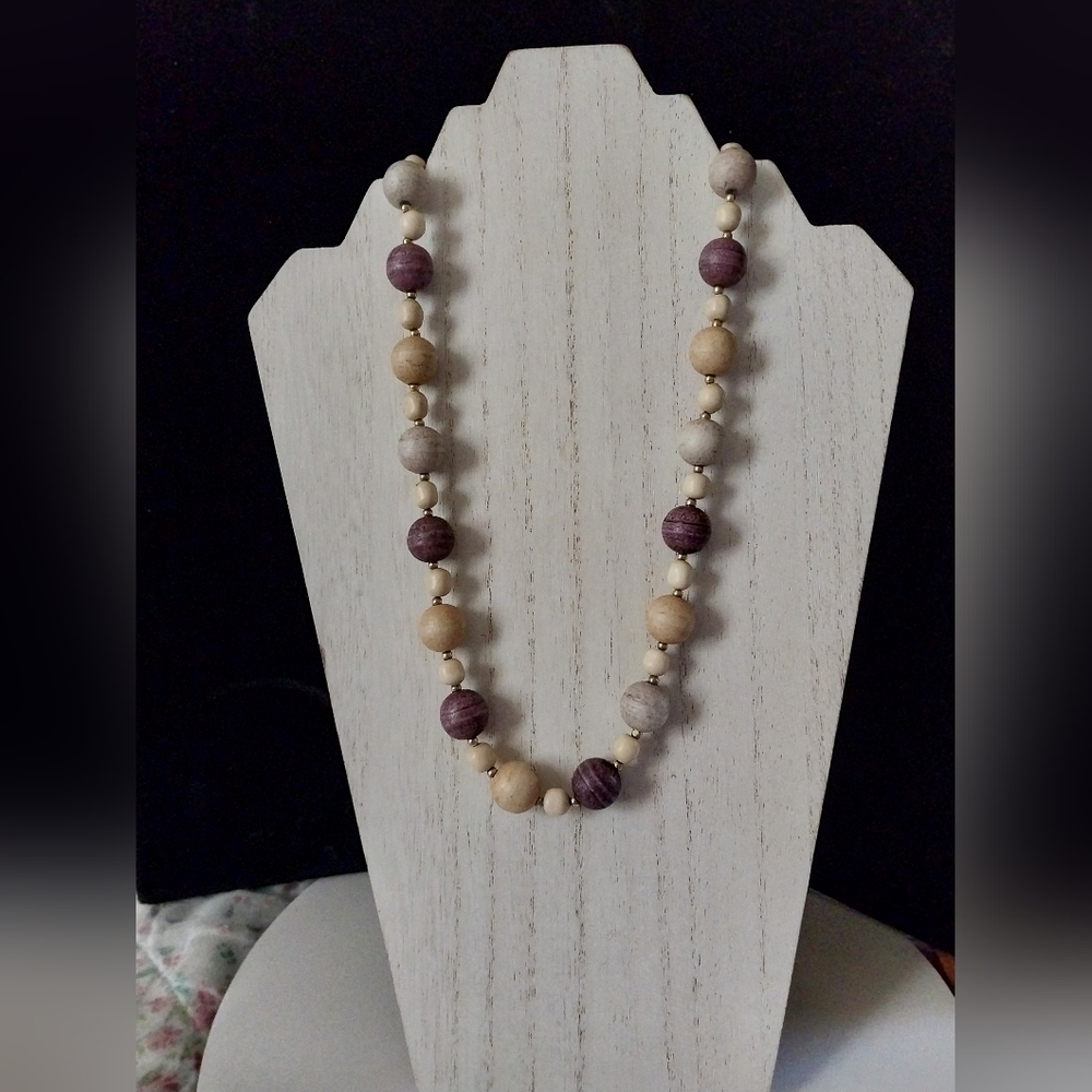26 inch Round Stone Earth-tone Necklace